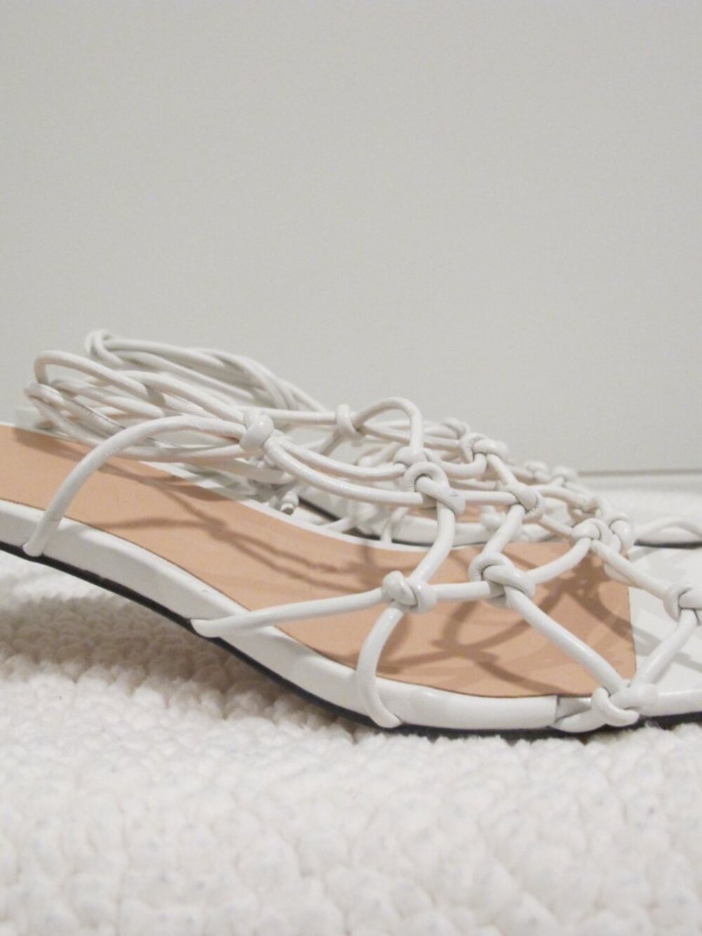 J. Crew Zadie knotted lace-up kitten heels in leather - Picture 4 of 9